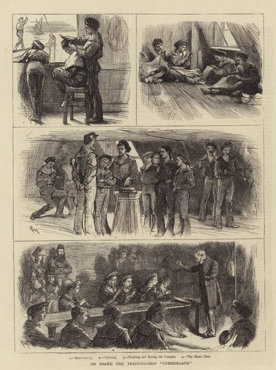 Aan Boord van het Opleidingsschip Cumberland door Robert Walker Macbeth